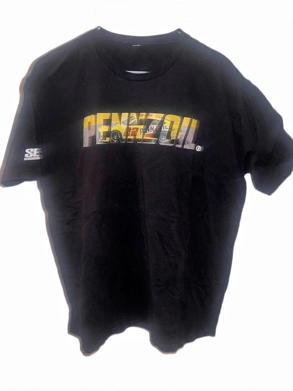 NASCAR Licensed Shell Pennzoil Flash Classic T-Shirt Ink Joey Logano #22 black